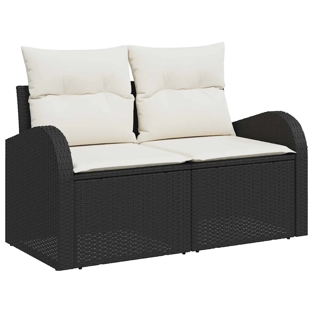 Set Divano da Giardino con cuscino 8 pcs Nero polyrattan 3362340