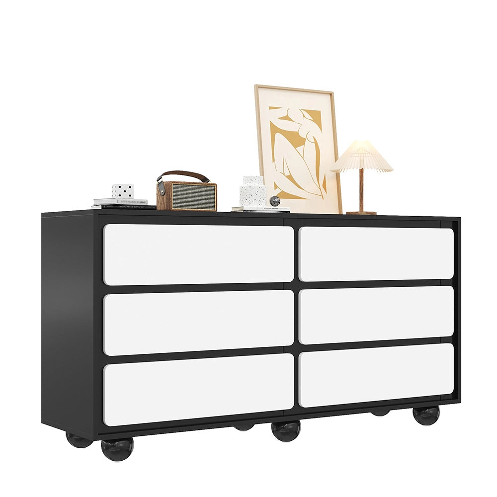 Com?? - Xylo - 140x38x74.5cm 6 cassetti moderna