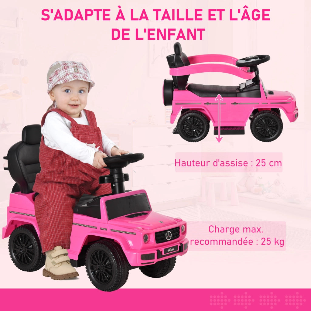 Cavalcabile Auto Bambini 12-36 Mesi ¨C Xylo ¨C Rosa con Clacson Parasole