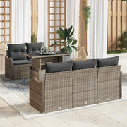 Set Divano da Giardino 6 pcs Grigio Rattan in Polipropilene