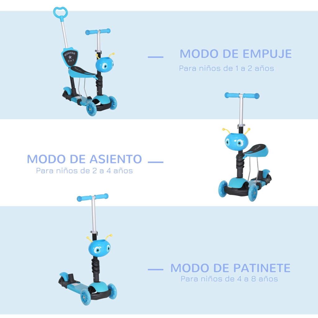 Patinete 3 in 1 per Bambini ¨C Minimal ¨C Blu 62x25x72,5 cm