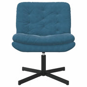 Poltrona Relax | Sedia Relax con Base Girevole Blu 63 x 75 x 76 cm Velluto