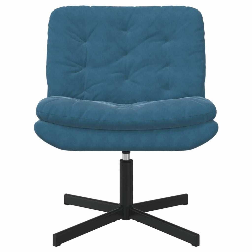 Poltrona Relax | Sedia Relax con Base Girevole Blu 63 x 75 x 76 cm Velluto