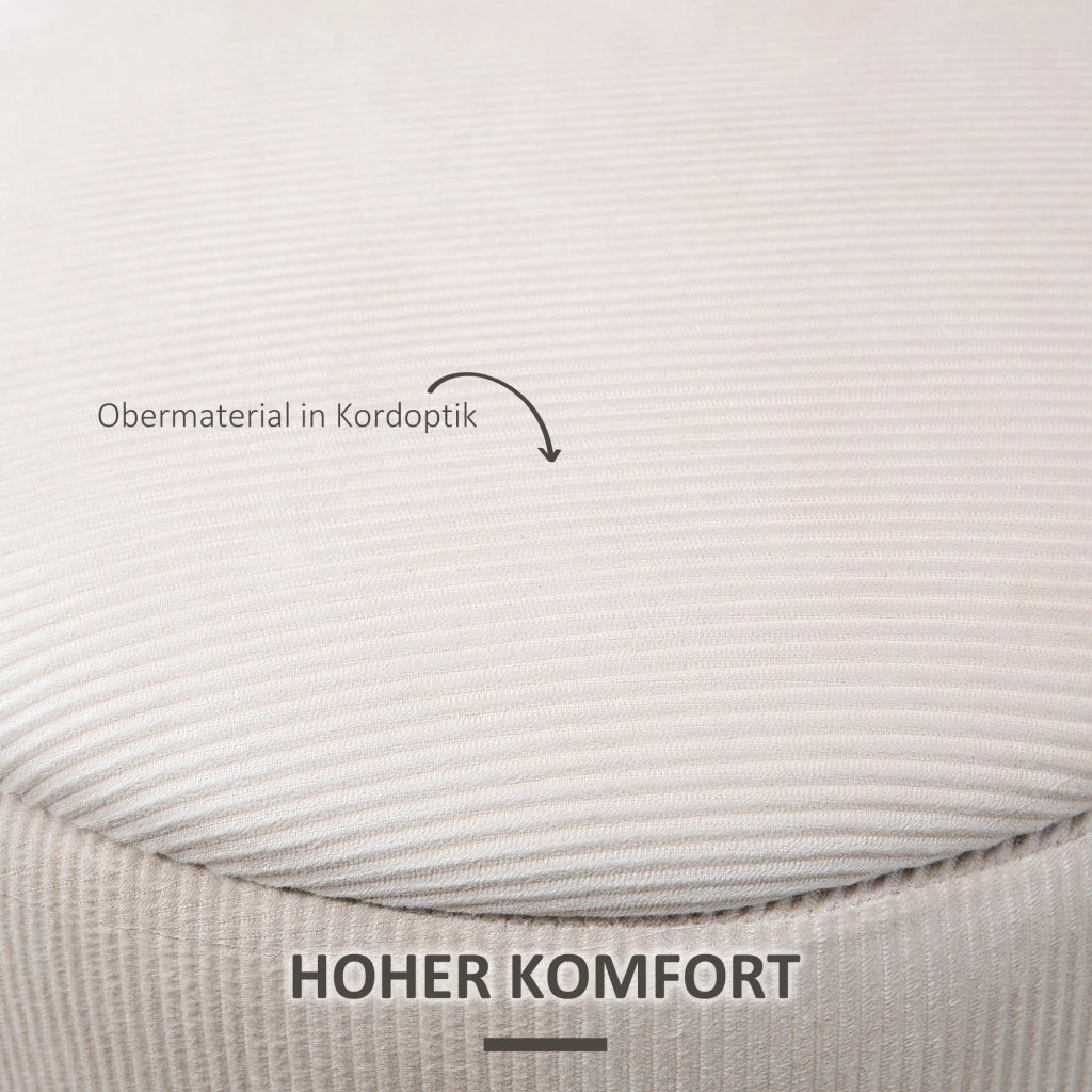 Pouf con Contenitore Set 2 Pezzi ¨C Xylo ¨C Velluto Crema 40x40x41cm