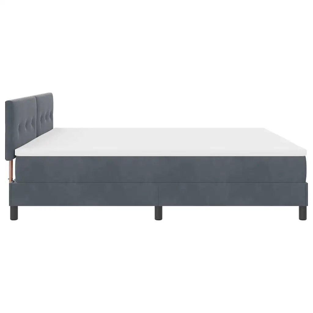 Letto a molle con materasso Grigio scuro 200 x 200 cm Velluto 3339195