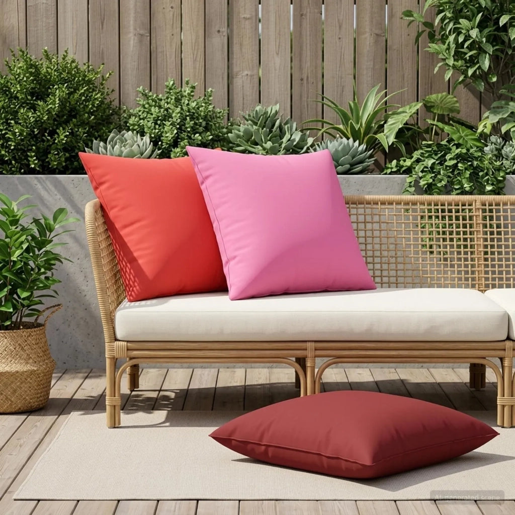 Federa 2 pcs HEERLEN Rosso 65 x 65 cm Poliestere 913029