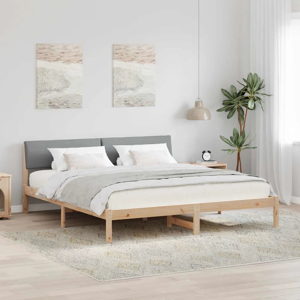 Struttura del Letto Marrone e grigio chiaro 200 x 200 cm