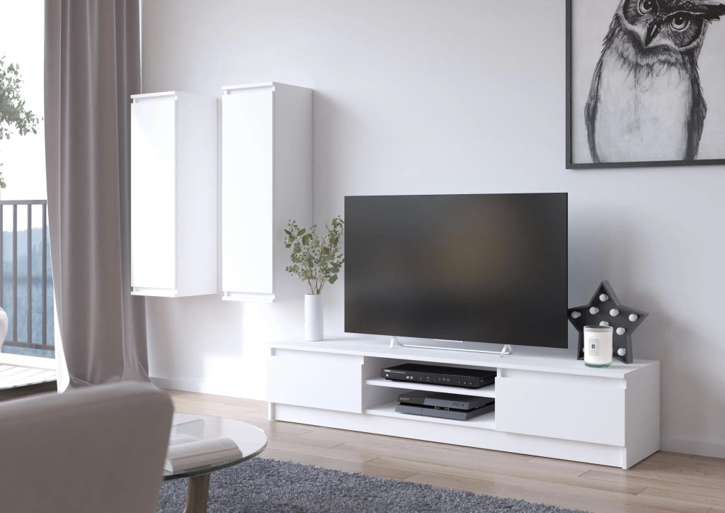Mobile TV AKORD Bianco 240 cm 4 ante 240x40x140 cm