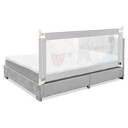 Sbarra 180cm con sollevamento verticale e doppio blocco di sicurezza, Barriera pieghevole per letto Grigio