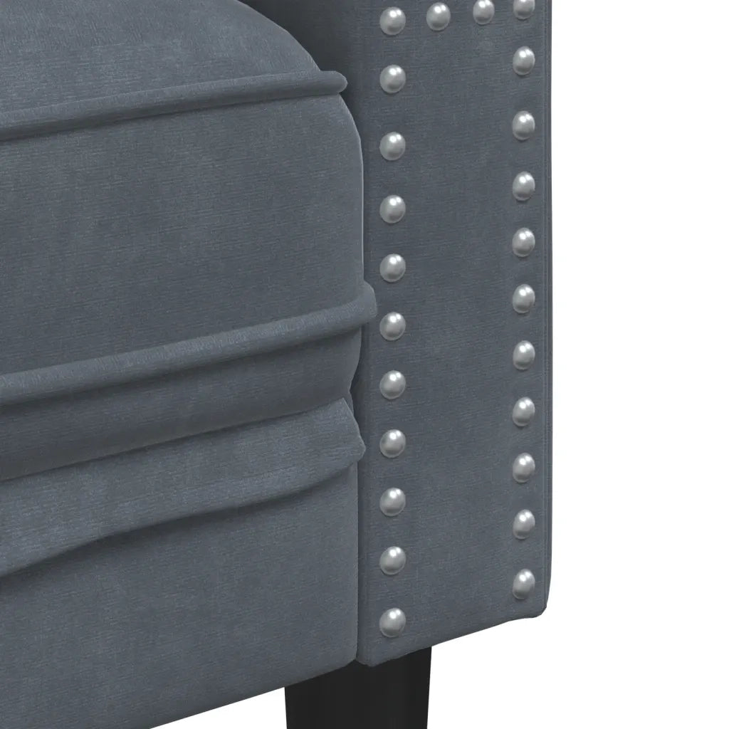 Set Divani Chesterfield 2pz con Cuscini Grigio Scuro Velluto 3209292