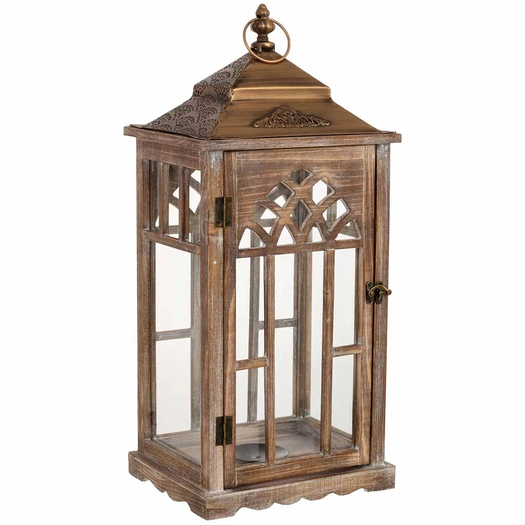 Lanterna in legno 26x21x58h cm