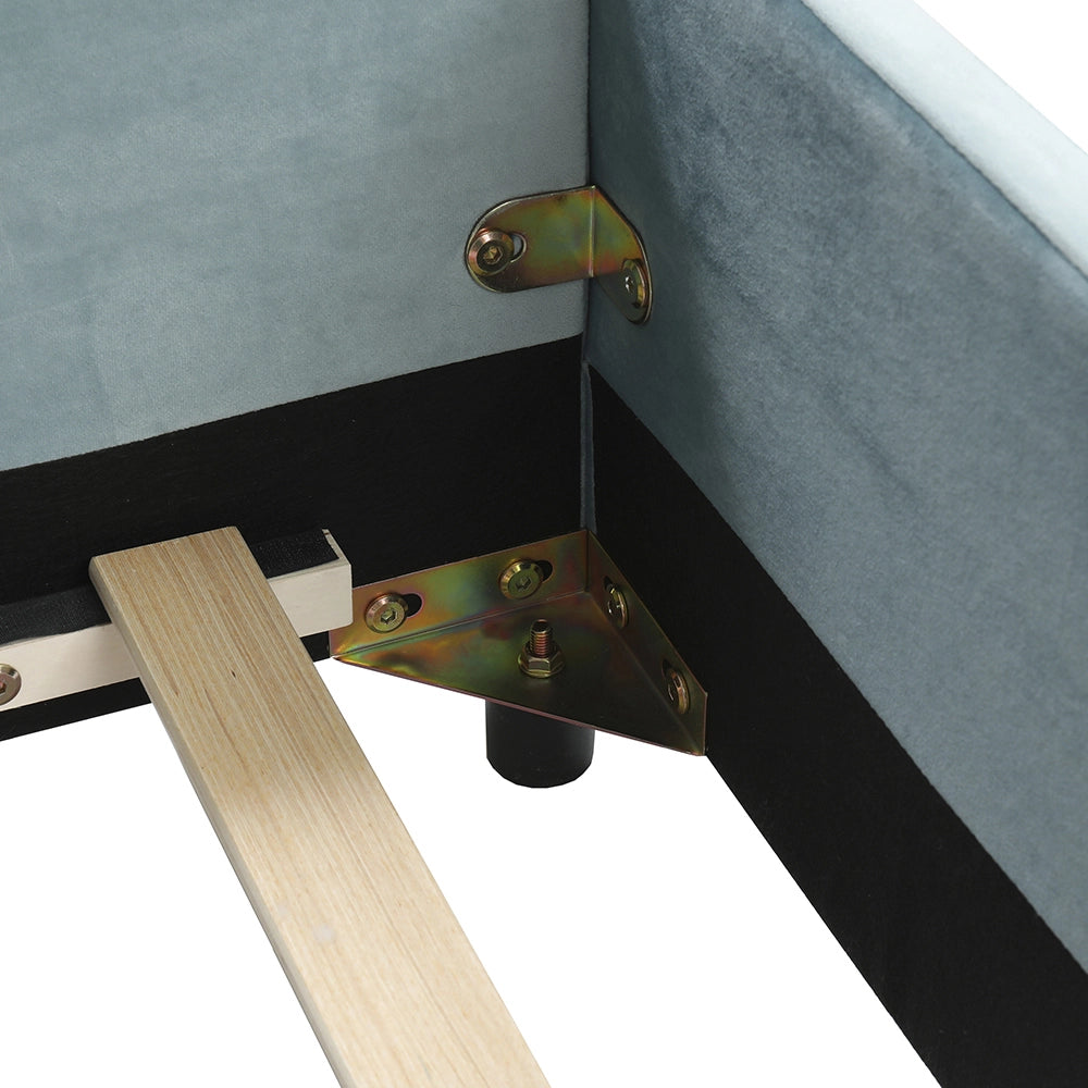 Letto bambini - Xylo - 90x200 cm scrivania blu