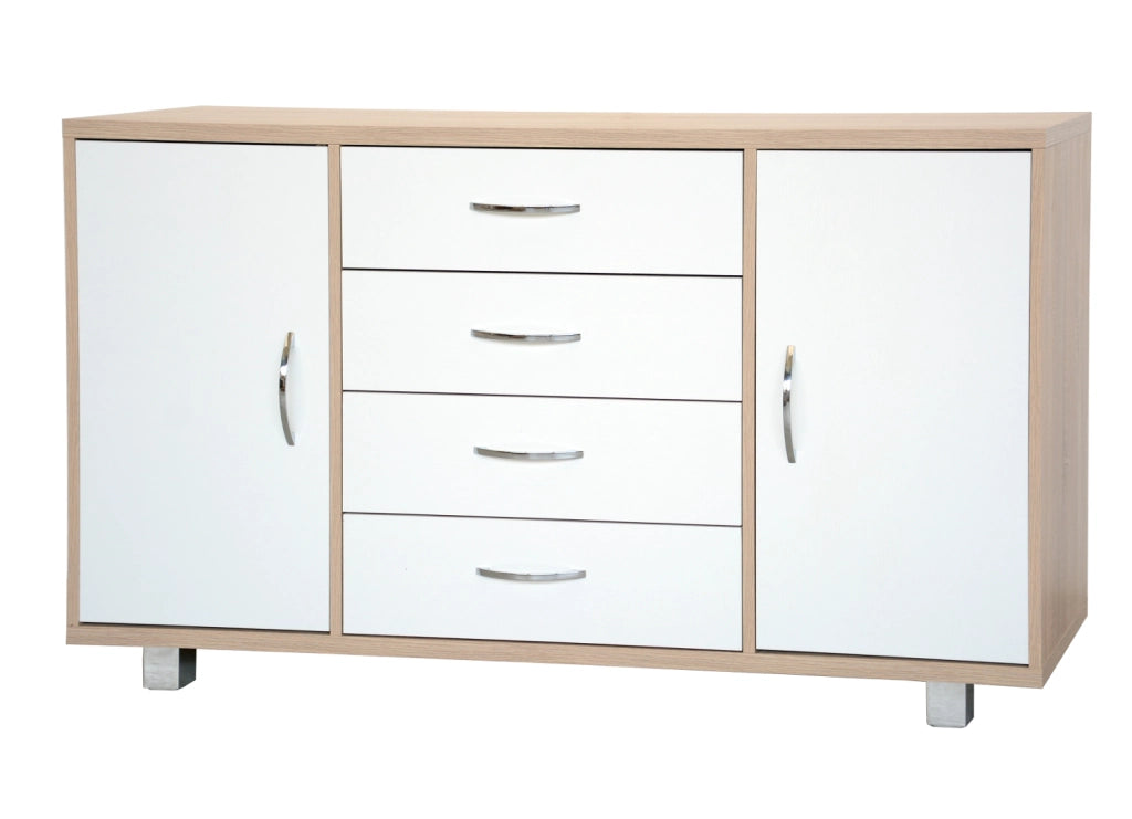 1404RSBF Credenza, Legno, Sonoma/Bianco Frassinato, 40x136x78.5 cm