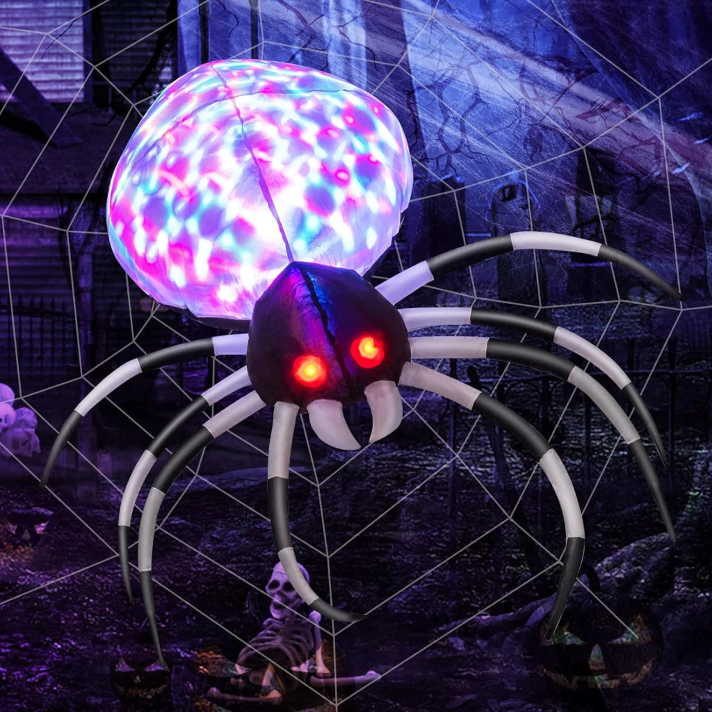 105 cm Decorazione Gonfiabile di Halloween, Decorazione Gonfiabile con Luci Multicolore e Compressore Incorporato, per Giardino, Prato e Feste
