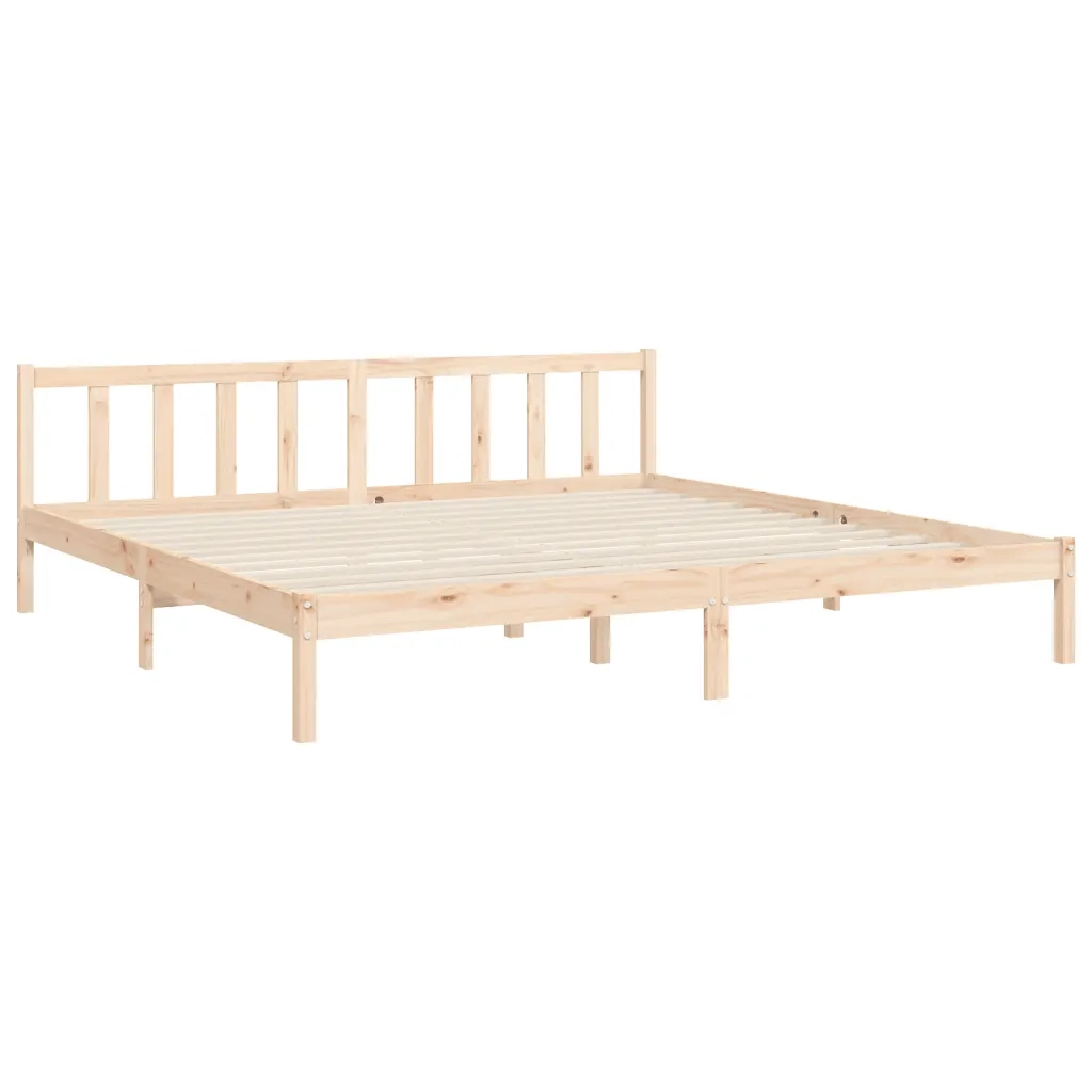 Giroletto con Testiera Super King Size-Struttura Letto in Legno Massello 282685