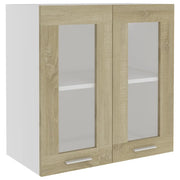 Armadio pensile | Mobile Pensile con Vetro ¡°Lyon¡± Rovere Sonoma 60x31x60 cm
