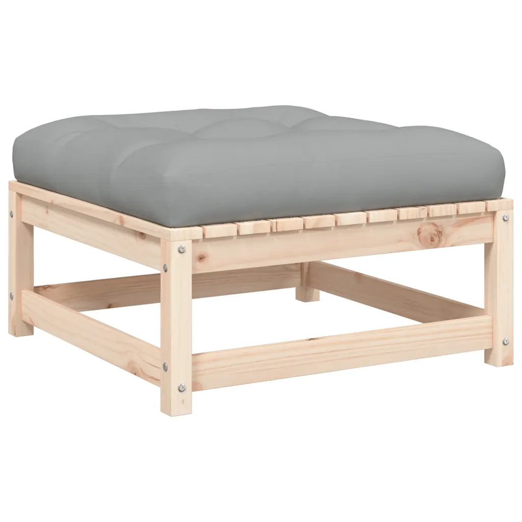 Divano da Giardino Senza Braccioli con Cuscini e Poggiapiedi-Sofa da Giardino-Divano da esterno 715442
