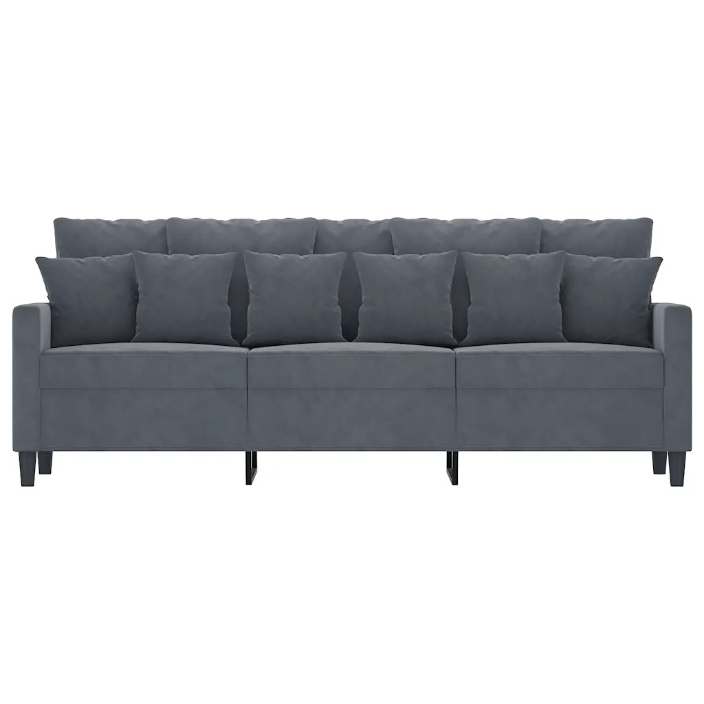 Divano a 3 Posti-Sofa 3 Posti Grigio Scuro 180 cm in Velluto 714489