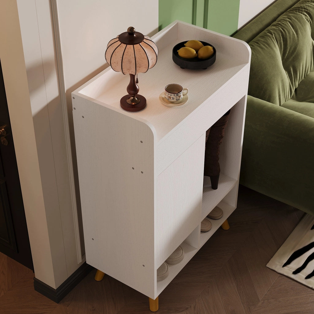 Comò moderno bianco capiente con spazio per le scarpe e cassetto da 60 cm