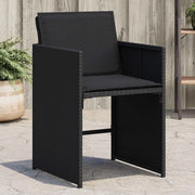 Sedie da Giardino con Cuscini 4 pz Nere in Polyrattan 364984