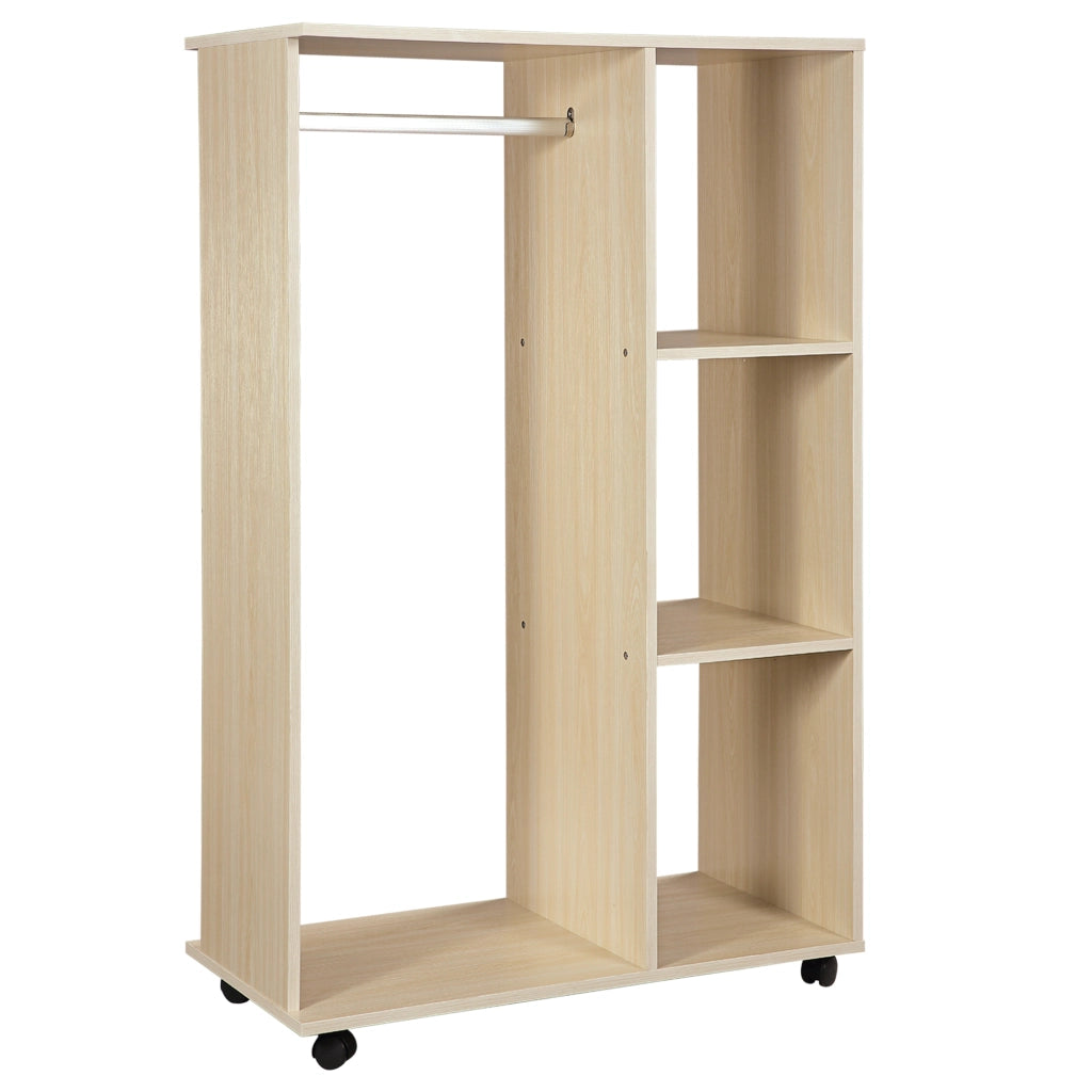 Scarpiera con Ripiani e Attaccapanni ¨C Minimal ¨C Beige 80x40x128 cm