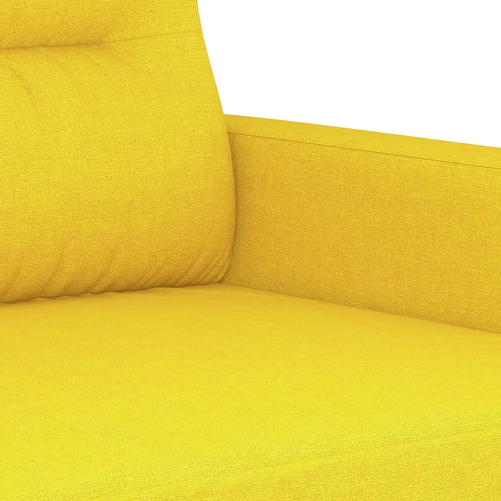 Set di Divani 3 pz con Cuscini Giallo Chiaro in Tessuto 3201613
