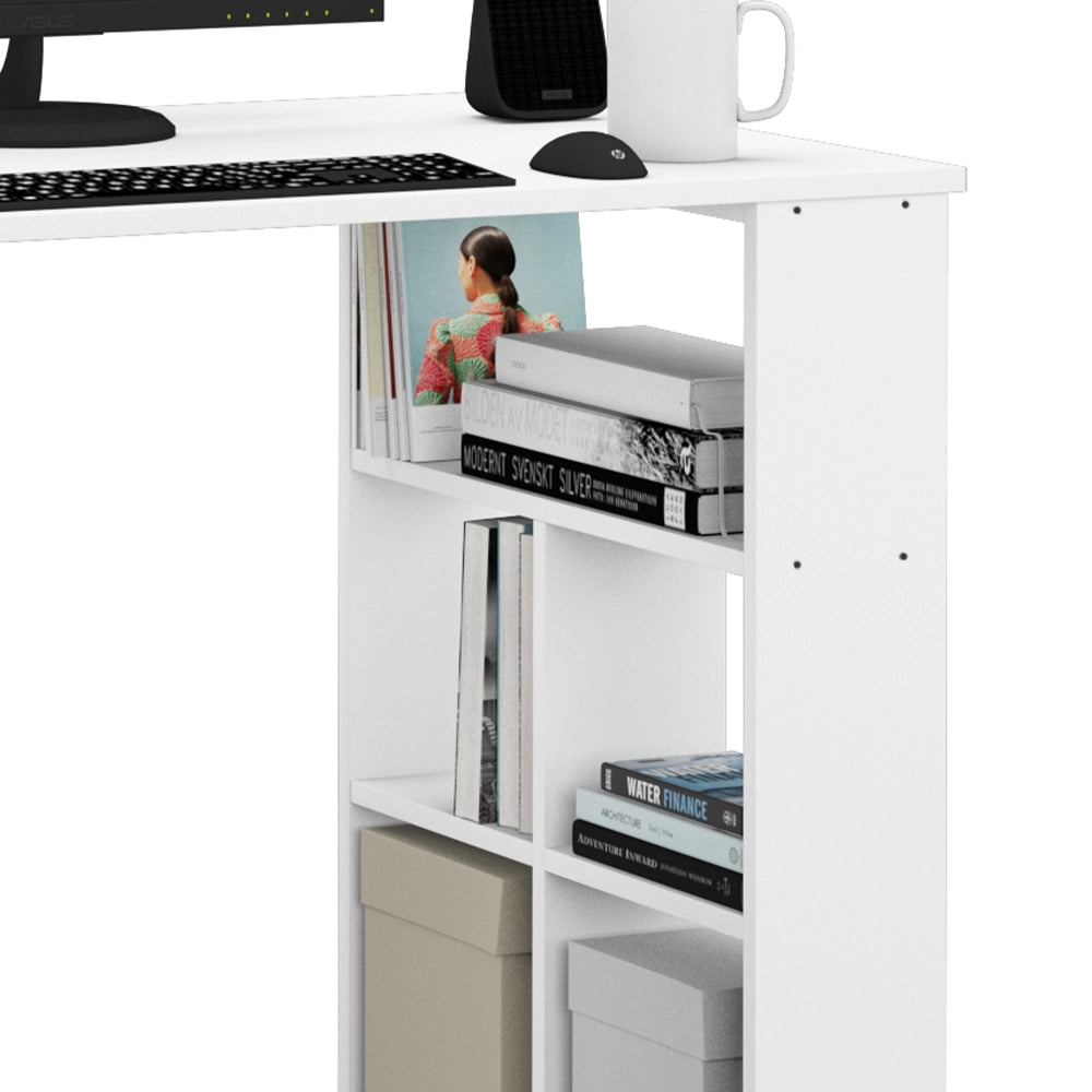 Vicco Scrivania con ripiani Bianco 90 x 60 cm