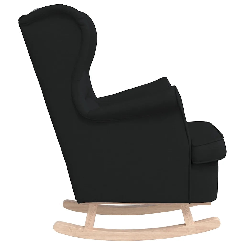 Poltrona | Sedia a Dondolo Nera 74x90x102 cm in Tessuto