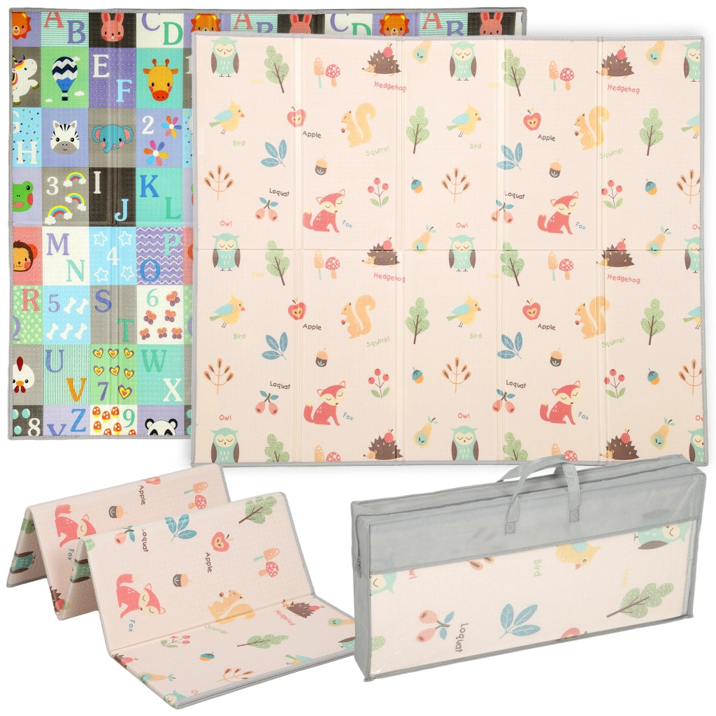 Tappeto per Bambini 0-3 Anni con Numeri e Lettere e Superficie Impermeabile. in XPE Multicolore. 180x150x1 cm