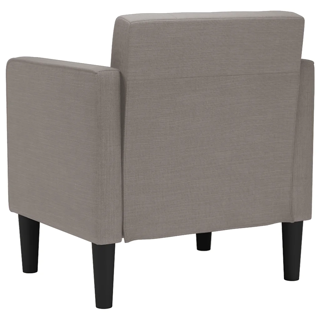 Divano Poltrona | Sedia con Braccioli Tortora 53 cm in Tessuto