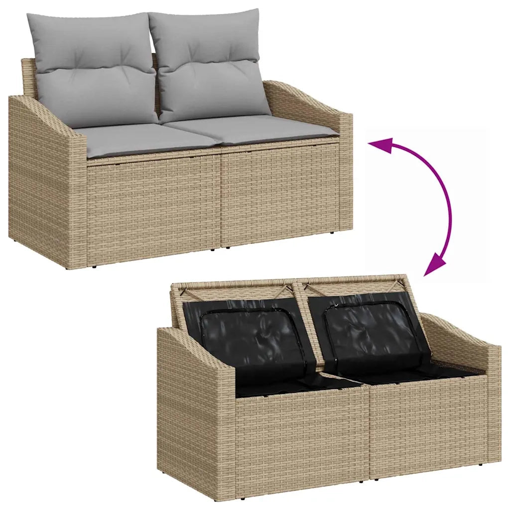 Set da Pranzo per Giardino 6 pcs Beige e Grigio Chiaro 3355499