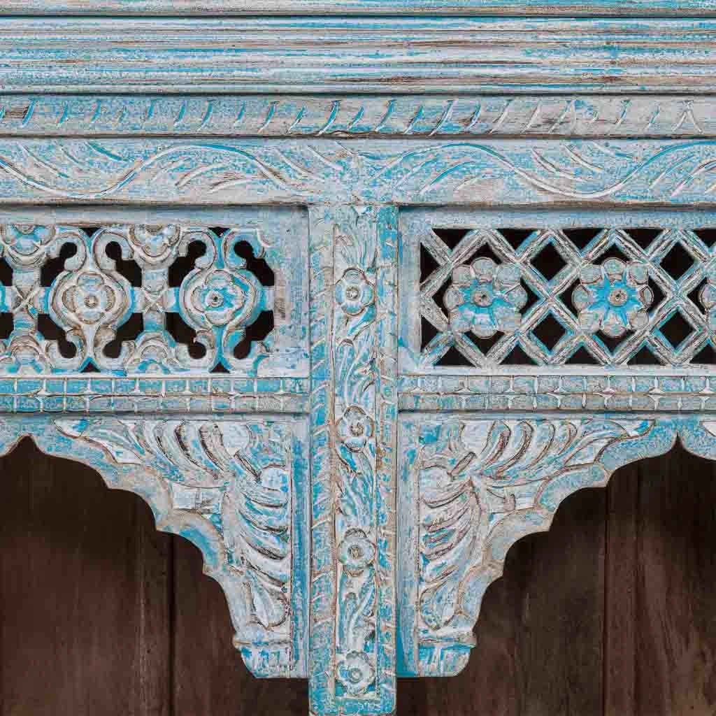 Credenza in legno blu 160x40x107 cm