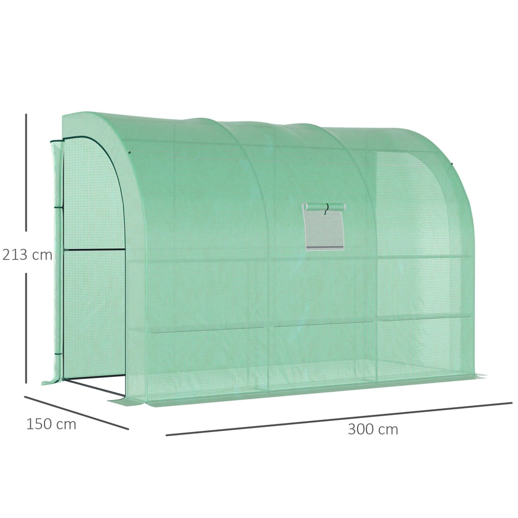 Serra da giardino ¨C Xylo ¨C 3 ripiani con copertura plastica UV-resistente verde