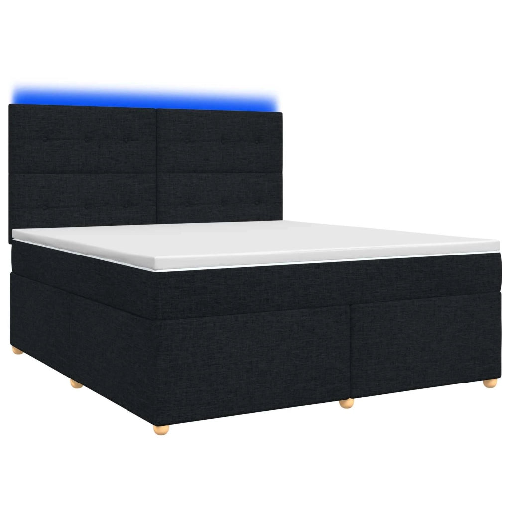Letto box spring con materasso Nero 180 x 200 cm Tessuto 3455408