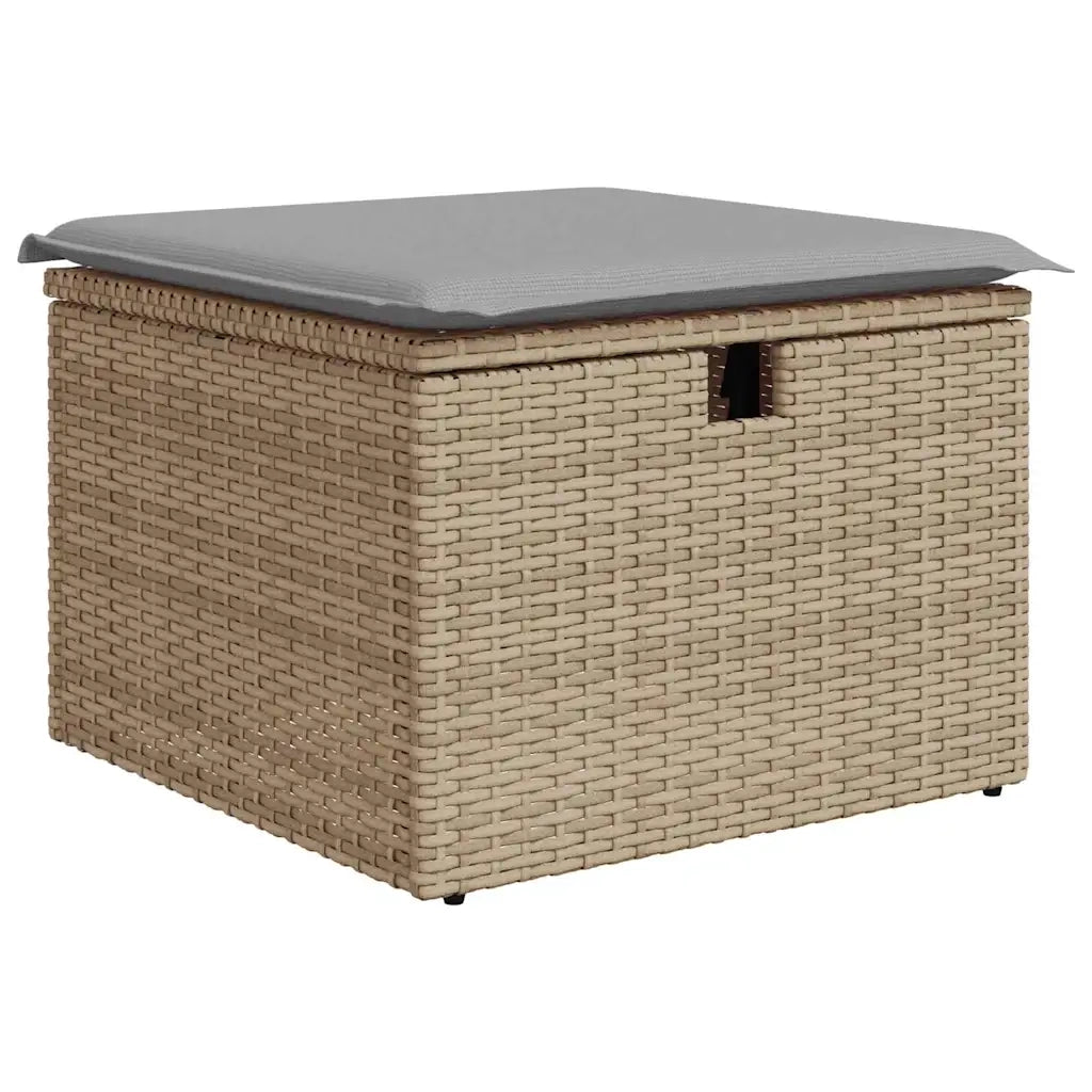 Set Divano da Giardino con cuscino 6 pcs Beige polyrattan