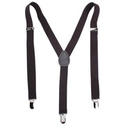 Trade Shop - Bretelle Marrone Uomo Donna Con Clip Unisex Elasticizzate Regolabili Braces -
