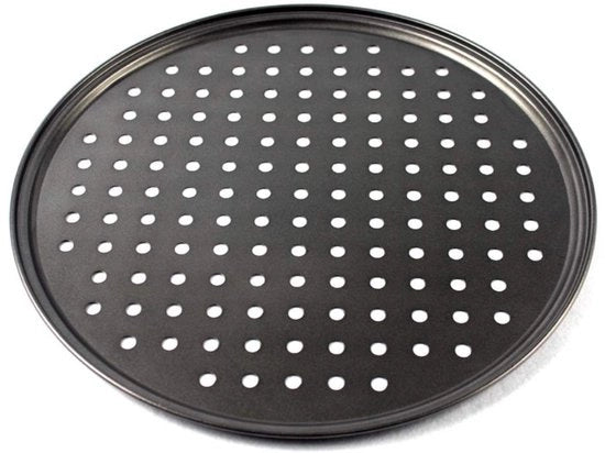 Piastra per Pizza in Acciaio di Carbonio - 32CM - Perforata