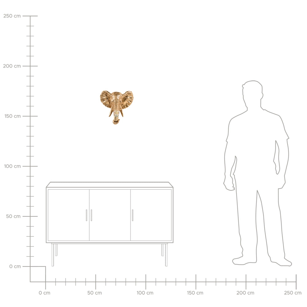 Lampada da parete a tema a forma di elefante oro design elegante