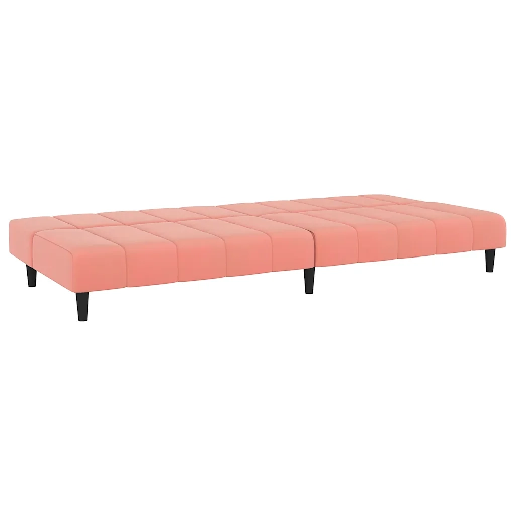 Divano Letto a 2 Posti-Sofa Letto 2 Posti-Daybed Rosa in Velluto 927613