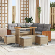 Set Divano da Giardino con cuscino 9 pcs Beige e Grigio Chiaro 3363182