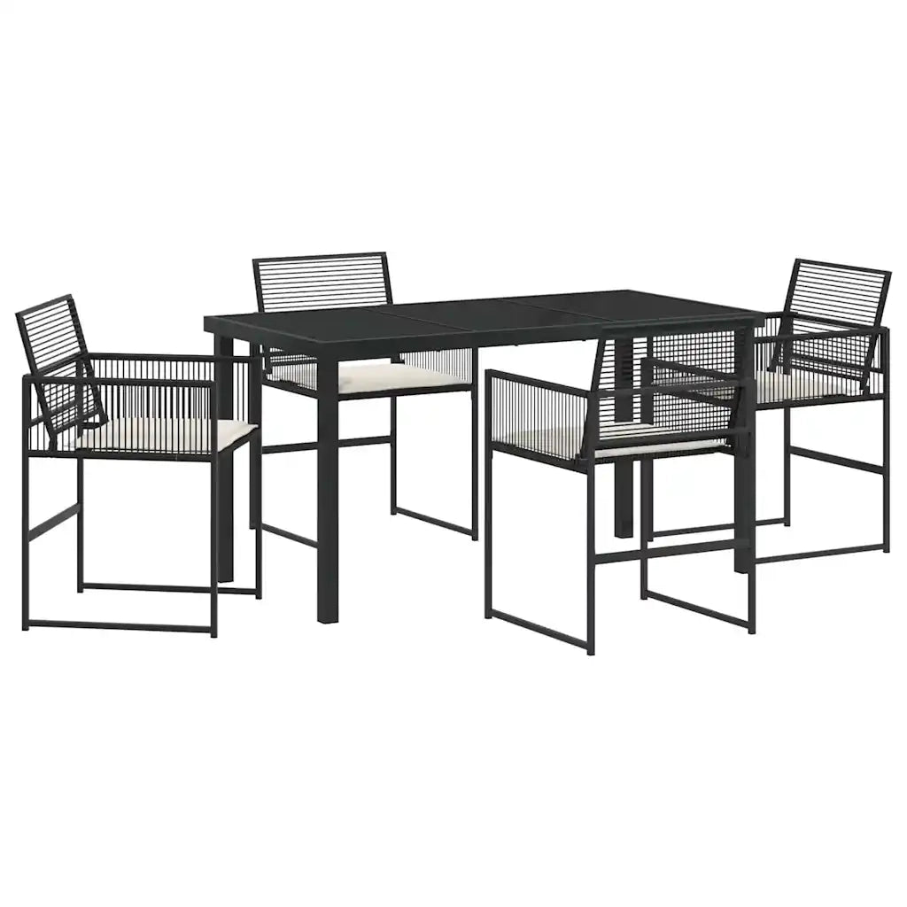 Set da Pranzo per Giardino 5 pcs Nero 3379324