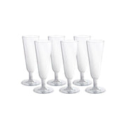 Trade Shop - 6 Flute Bicchieri Plastica Trasparenti Calice Spumante Champagne Feste Natale -