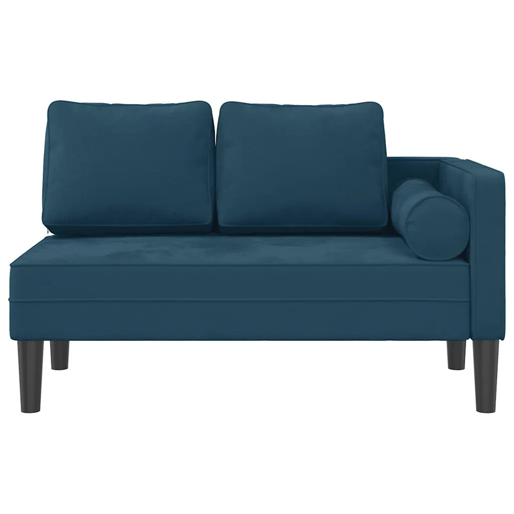 Chaise Longue con Cuscini Blu in Velluto 4007570