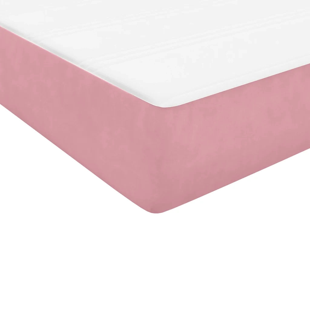 Giroletto a Molle con Materasso Rosa 140x220 cm in Velluto 3316358