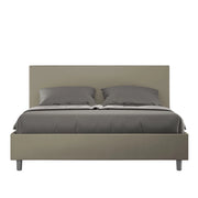 BS COM Letto matrimoniale senza rete imbottito 160x200 similpelle cappuccino