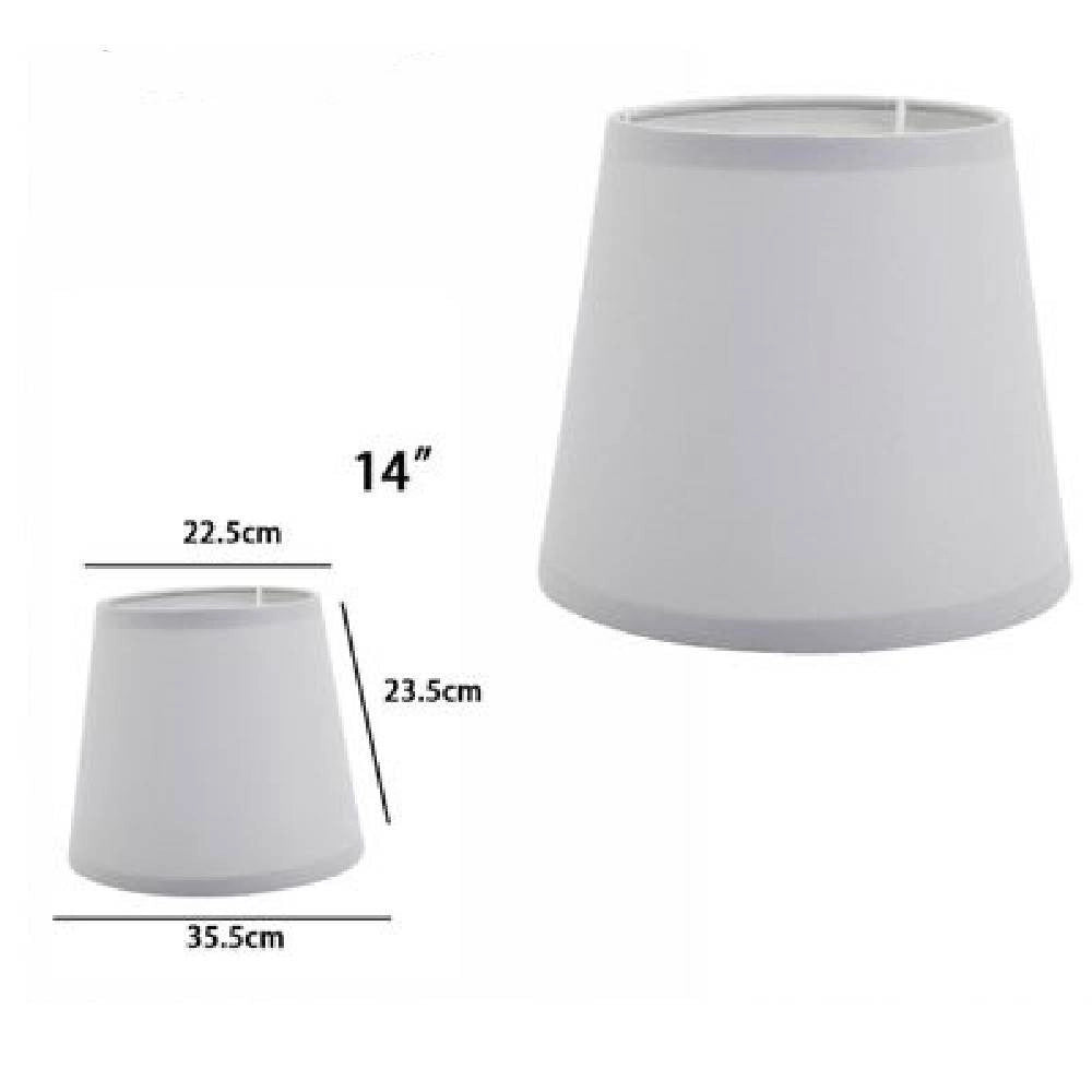 Trade Shop - Paralume Conico Cilindro Cappello Ricambio Per Lampada E Applique In Tessuto Tnt - Grigio   -14"   -