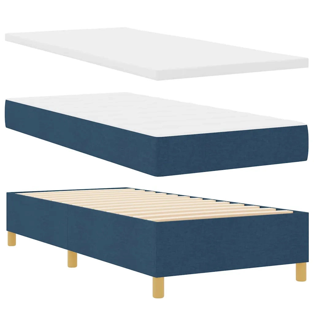 Letto a Sorgente LED con materasso Blu 100 x 200 cm Tessuto 3343081