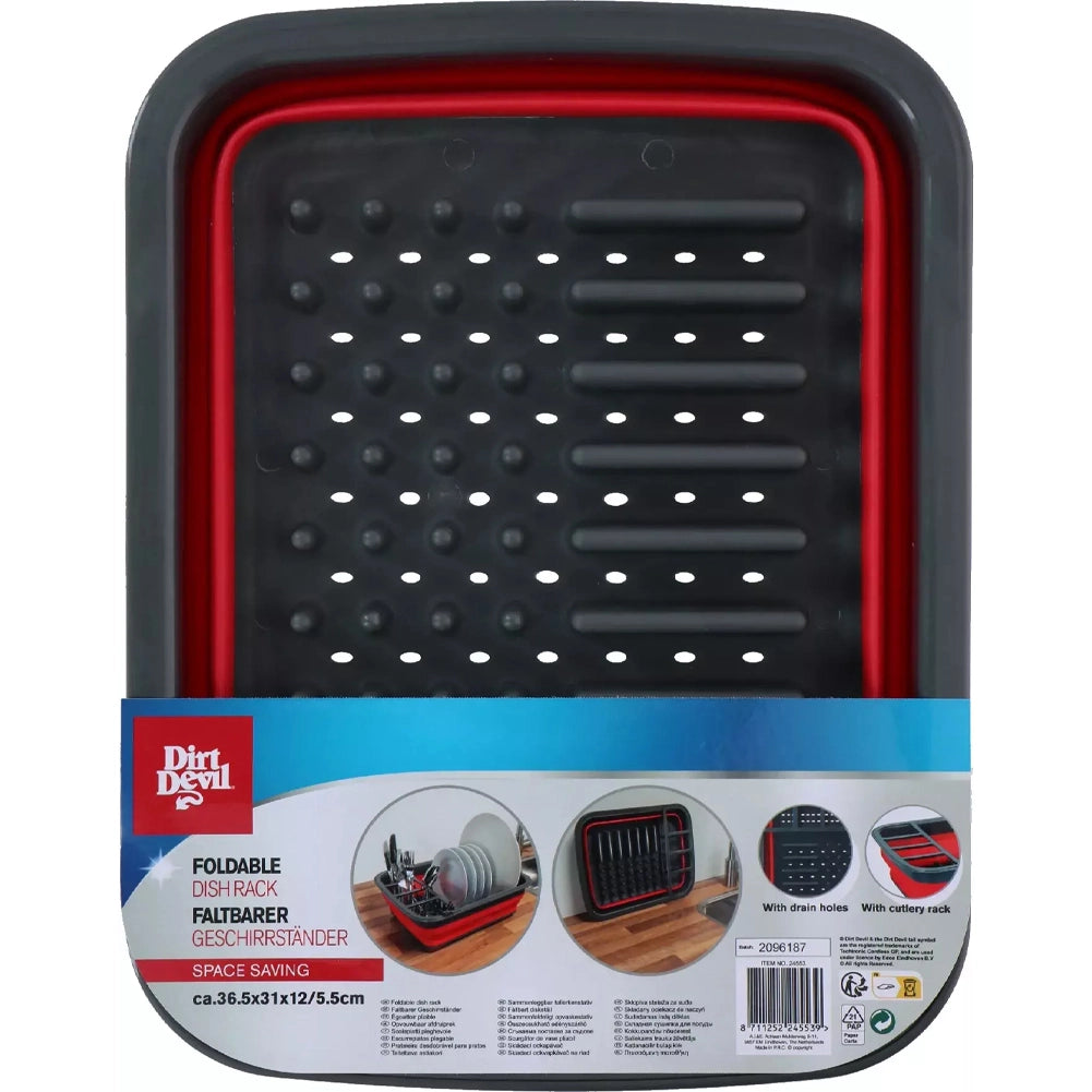 Scolapiatti Pieghevole in Silicone con Scomparto per Posate 36x31x12cm