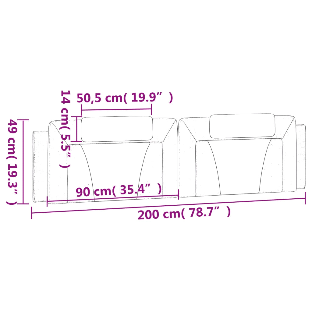 Cuscino Testiera Viana Bianco 200 cm in Similpelle 374815