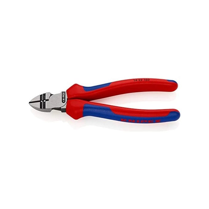 KNIPEX 14 22 160 Tronchese Laterale con Spelacavi Taglienti Precisi Durezza 60 HRC Sezione 1,5 2,5 mm² colore Nero
